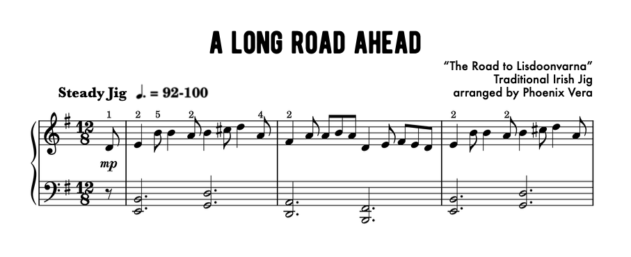 The Long Road Ahead - Traditional Irish Early Intermediate Piano Solo Sheet Music