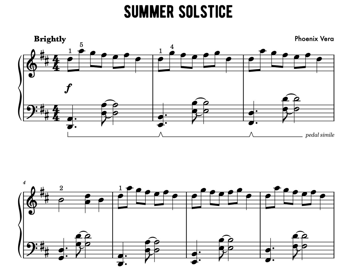 Summer Solstice - Late Elementary Piano Solo Sheet Music
