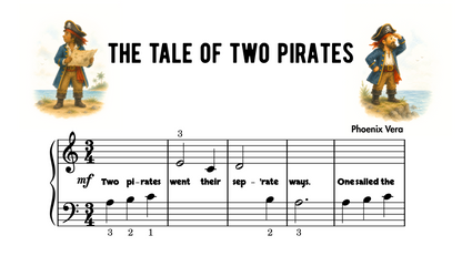The Tale of Two Pirates - Early Elementary Fantasy Piano Solo Sheet Music