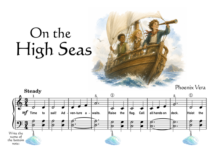 On the High Seas - Level 2A Elementary Fantasy Piano Solo Sheet Music