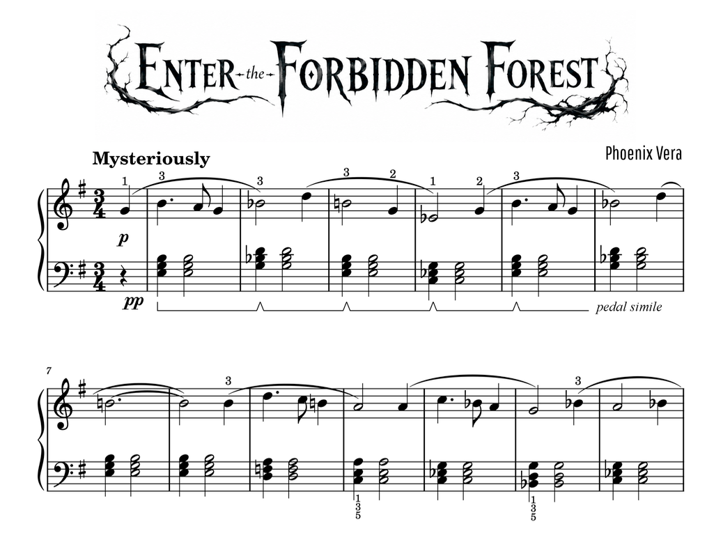 Enter the Forbidden Forest - Level 4 Early Intermediate Original Fantasy Piano Solo Sheet Music