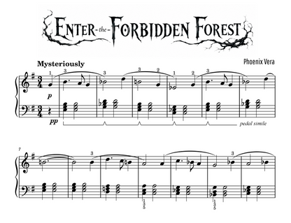 Enter the Forbidden Forest - Level 4 Early Intermediate Original Fantasy Piano Solo Sheet Music