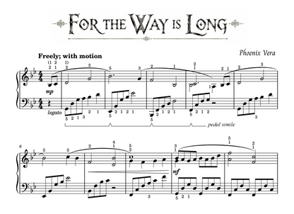 For the Way is Long - Level 5 Intermediate Original Fantasy Piano Solo Sheet Music