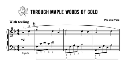 Through Maple Woods of Gold - Level 3B Late Elementary Fantasy Piano Solo Sheet Music