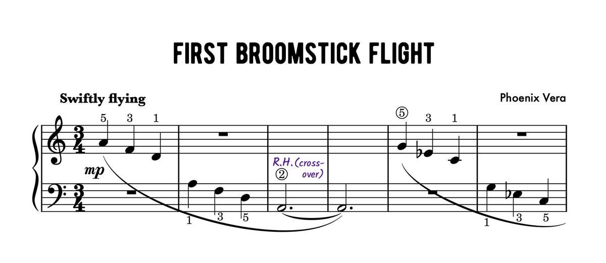 First Broomstick Flight - Level 2B Elementary Fantasy Piano Solo Sheet Music