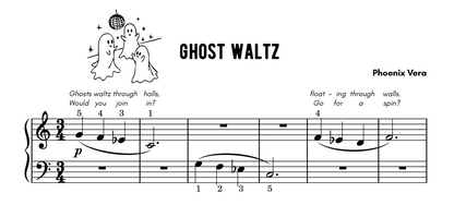 Ghost Waltz - Level 1 Early Elementary Halloween Piano Solo Sheet Music