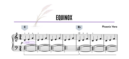 Equinox - Late Elementary Original Piano Solo Lead Sheet Music