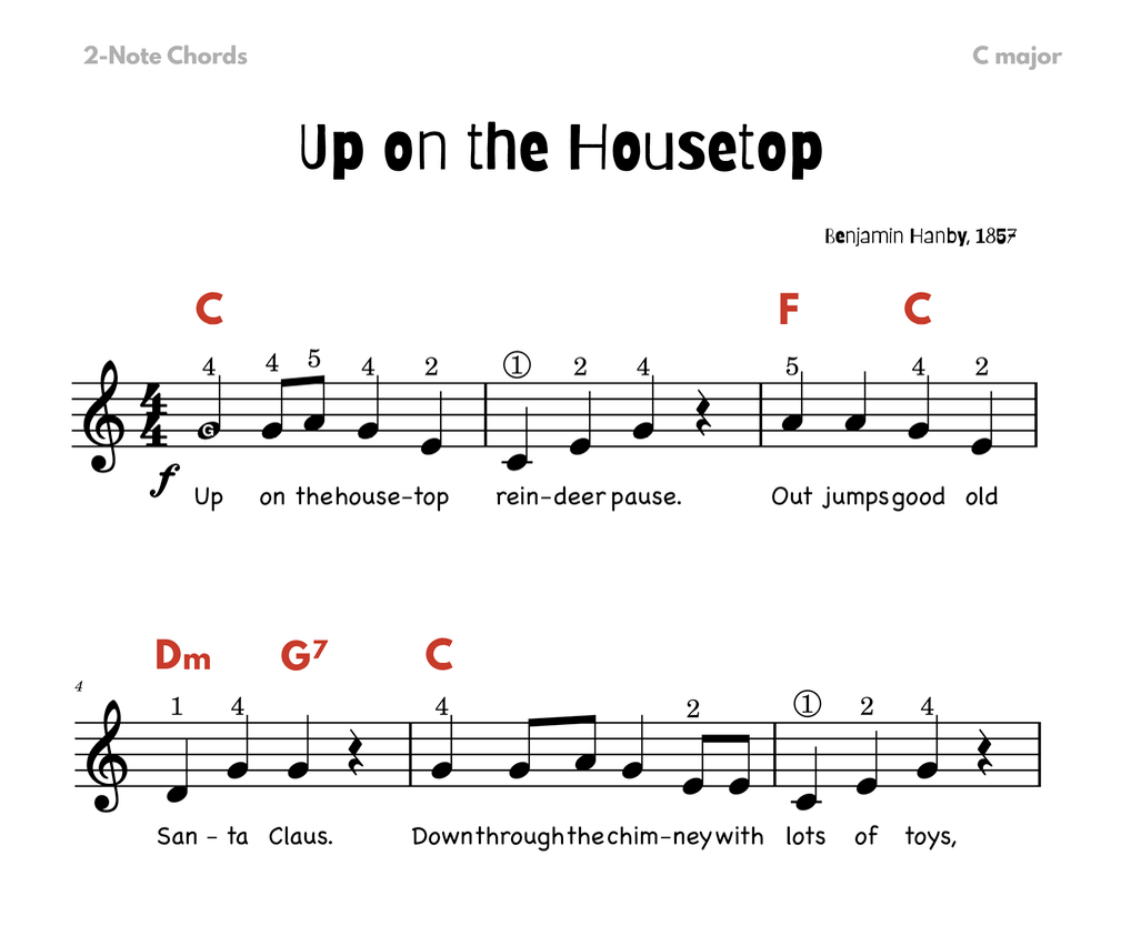 Up on the Housetop Christmas Lead Sheet Music