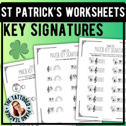 St. Patrick's Day KEY SIGNATURES Worksheets