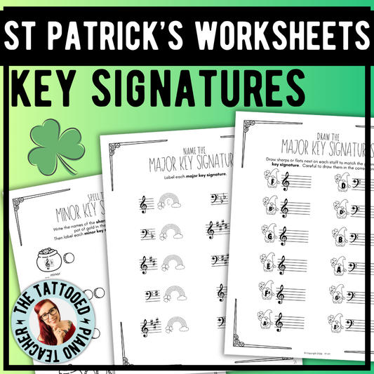 St. Patrick's Day KEY SIGNATURES Worksheets