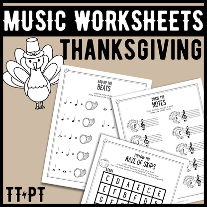 Thanksgiving Music Worksheets