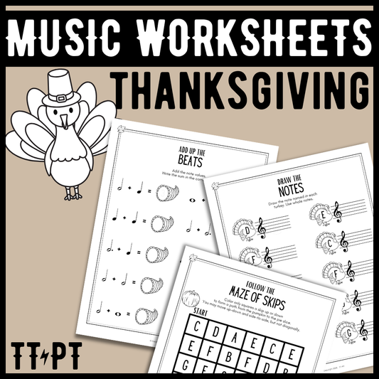 Thanksgiving Music Worksheets