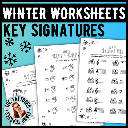 Winter KEY SIGNATURES Worksheets