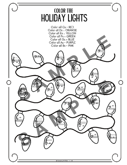 All the Lights - Christmas Early Elementary Piano Solo Sheet Music & Activity