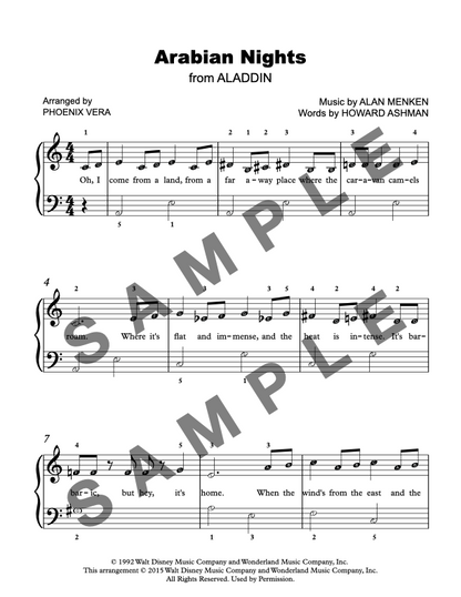 Arabian Nights from Aladdin [Elementary] - Piano Solo Sheet Music