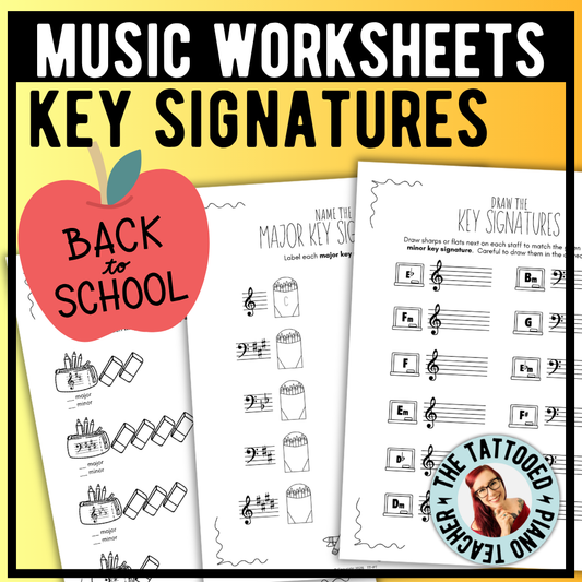 Back to School KEY SIGNATURES Worksheets