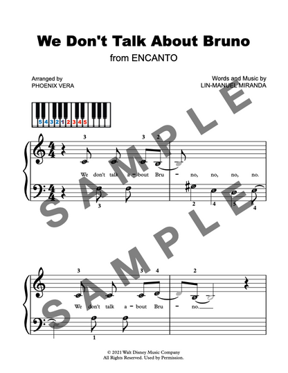 We Don't Talk About Bruno, Encanto [Early Elementary] - Piano Solo Sheet Music
