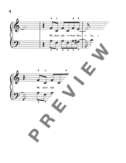We Don't Talk About Bruno, Encanto [Early Elementary] - Piano Solo Sheet Music