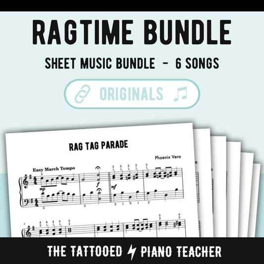 Ragtime Original Piano Solo Sheet Music Bundle