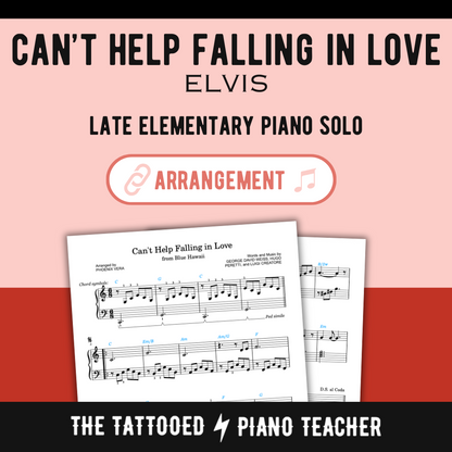 Can't Help Falling in Love [Late Elementary] by Elvis - Piano Sheet Music