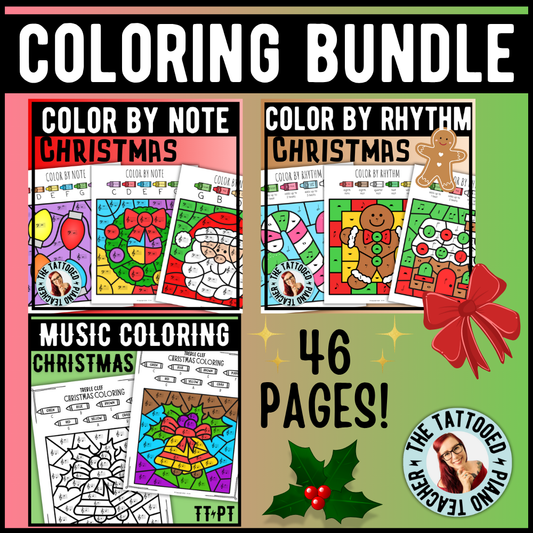 Christmas Music Coloring Bundle