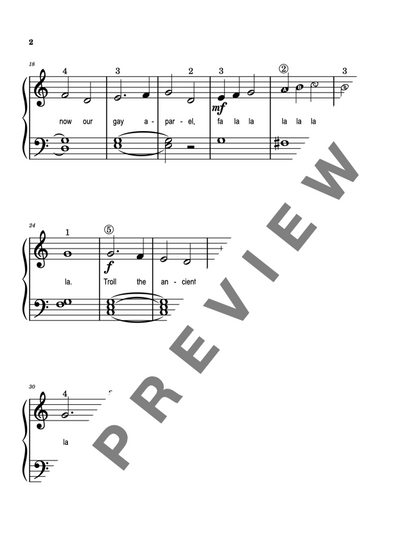 Deck the Halls - Early Elementary Piano Solo Sheet Music (Primer Christmas)