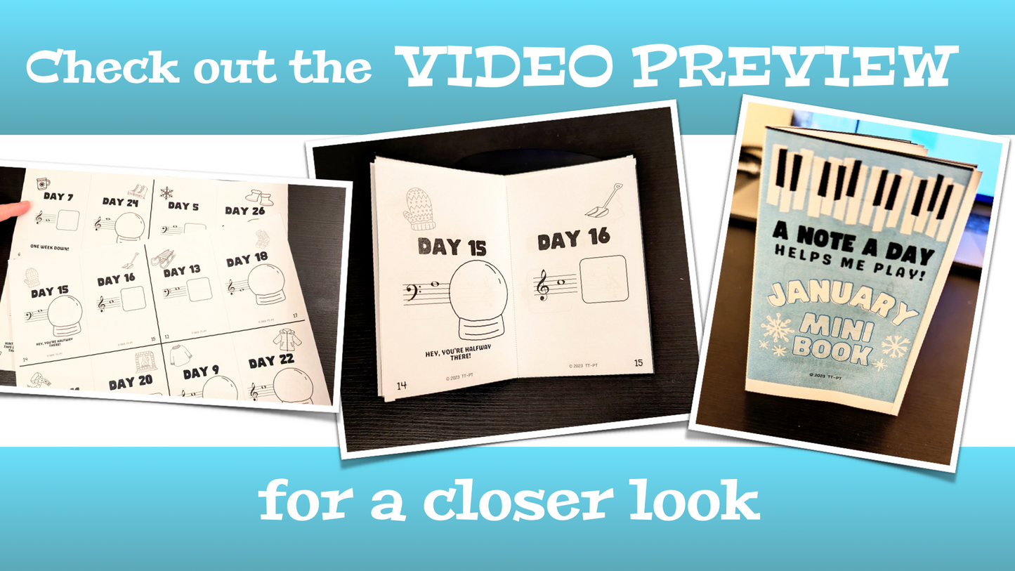 December Note A Day Mini Book