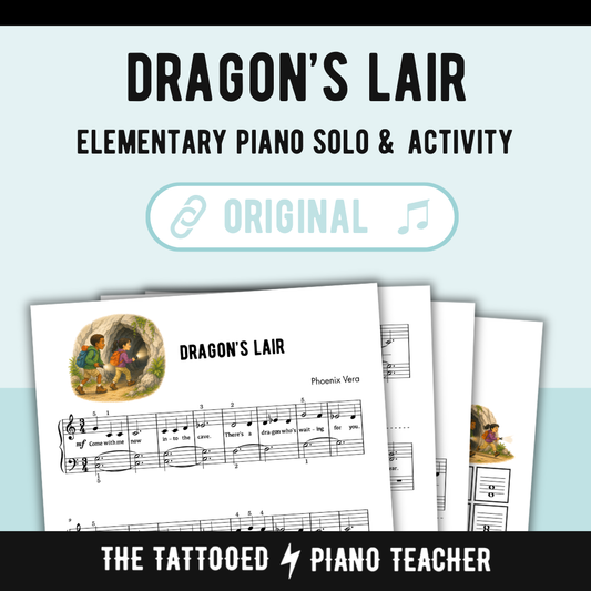 Dragon's Lair - Elementary Fantasy Piano Solo Sheet Music
