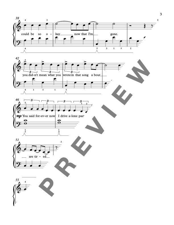 Drivers License [Early Intermediate] by Olivia Rodrigo - Piano Sheet Music