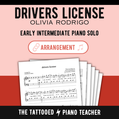 Drivers License [Early Intermediate] by Olivia Rodrigo - Piano Sheet Music