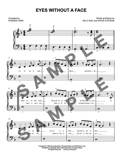 Eyes Without a Face [Elementary] by Billy Idol - Piano Sheet Music