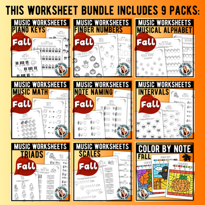 Fall Music Worksheets Bundle