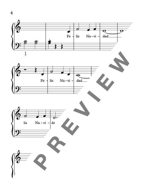 Feliz Navidad [Early Elementary] - Piano Solo Sheet Music