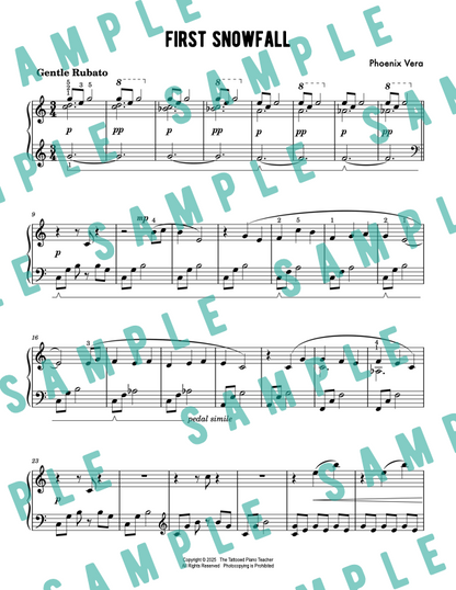 First Snowfall - Christmas Elementary Piano Solo Sheet Music