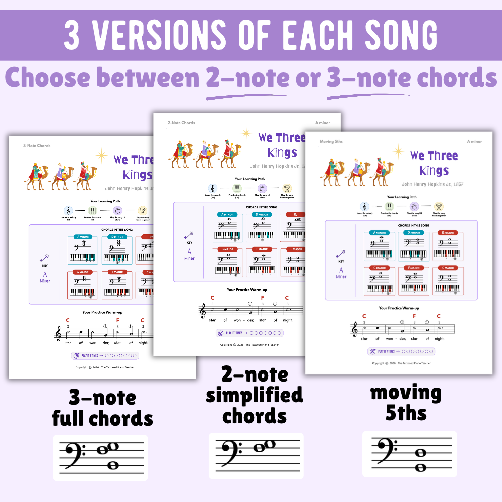 We Three Kings Beginner Lead Sheet Music
