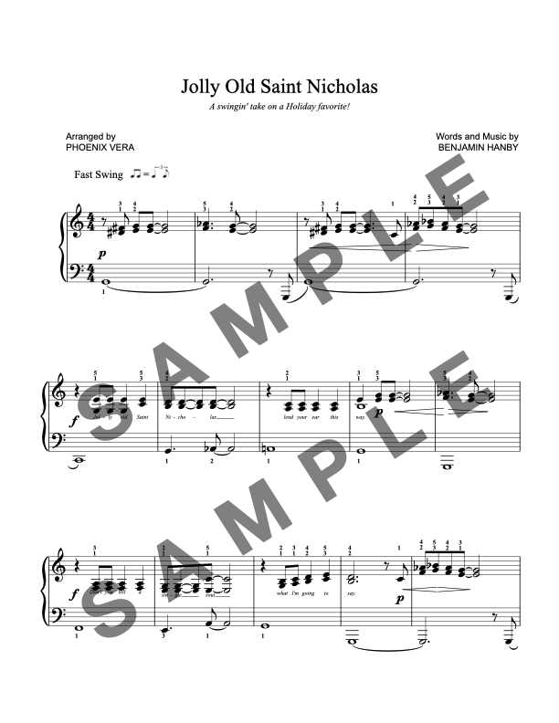 Jolly Old Saint Nicholas [Elementary] - Christmas Jazz Piano Sheet Music