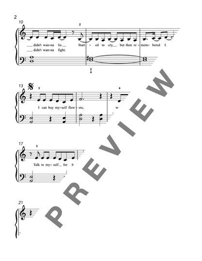 Flowers [Elementary] by Miley Cyrus - Piano Solo Sheet Music