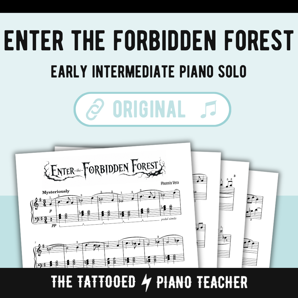 Enter the Forbidden Forest - Level 4 Early Intermediate Original Fantasy Piano Solo Sheet Music