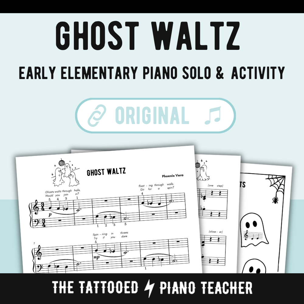 Ghost Waltz - Level 1 Early Elementary Halloween Piano Solo Sheet Music