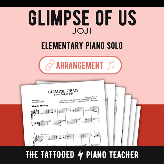 Glimpse of Us [Late Elementary] by Joji - Piano Solo Sheet Music