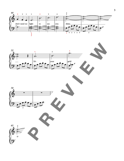 Golden Hour [Late Elementary] by JVKE - Piano Solo Sheet Music
