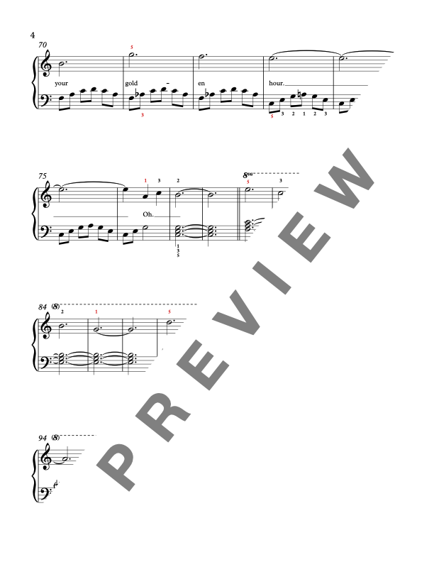 Golden Hour [Late Elementary] by JVKE - Piano Solo Sheet Music