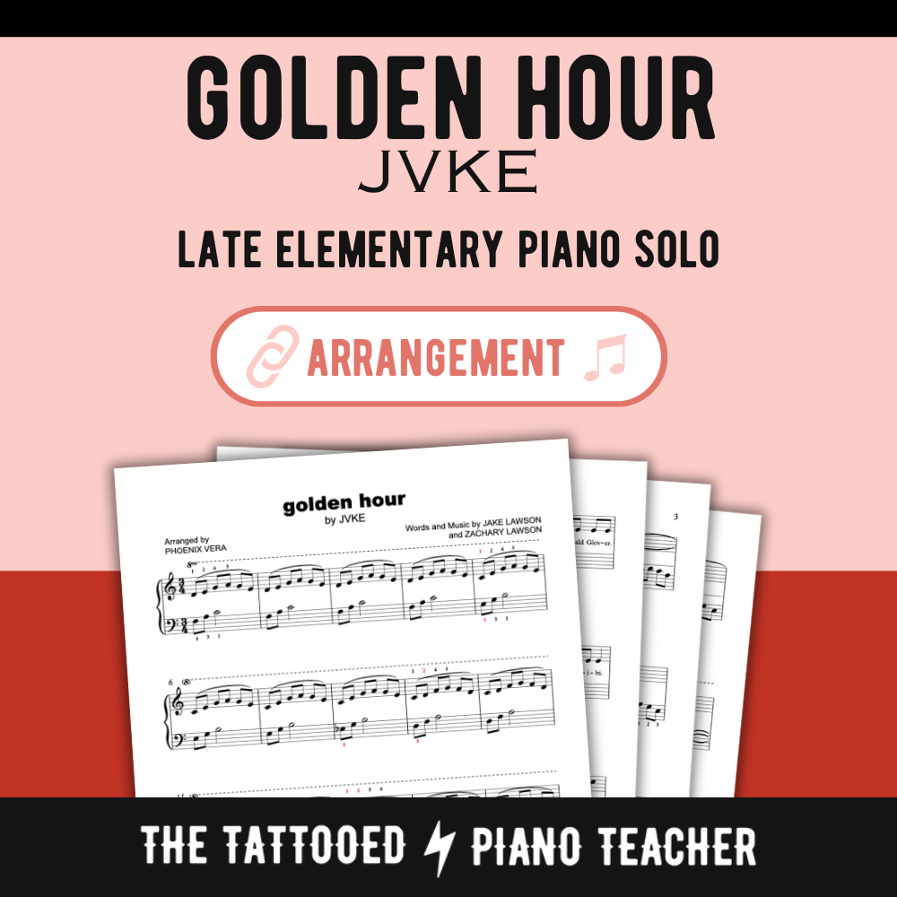 Golden Hour [Late Elementary] by JVKE - Piano Solo Sheet Music