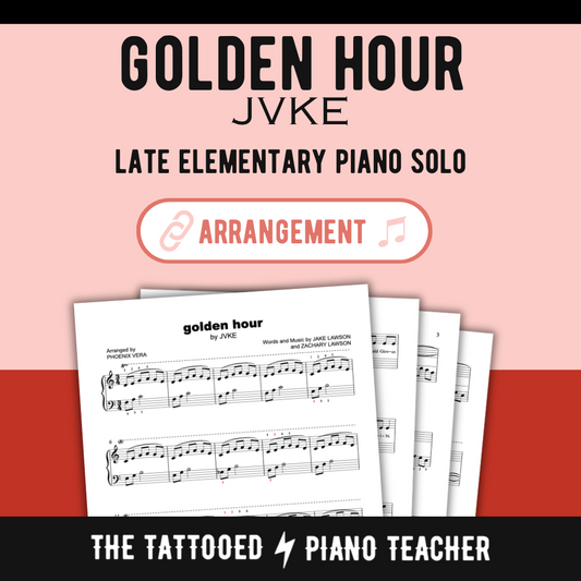 Golden Hour [Late Elementary] by JVKE - Piano Solo Sheet Music