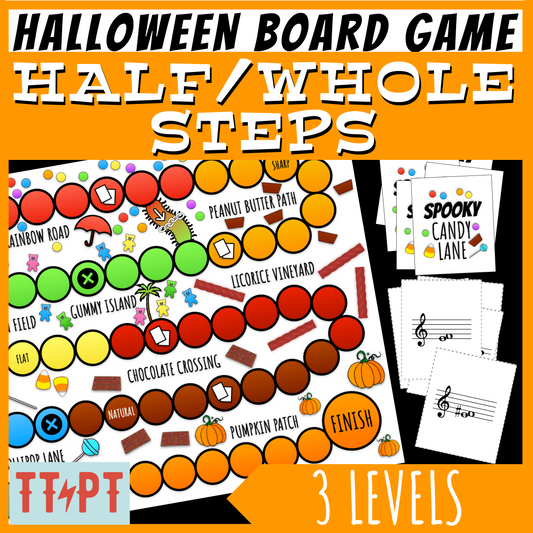 Halloween Music Board Game 2: Half Steps & Whole Steps