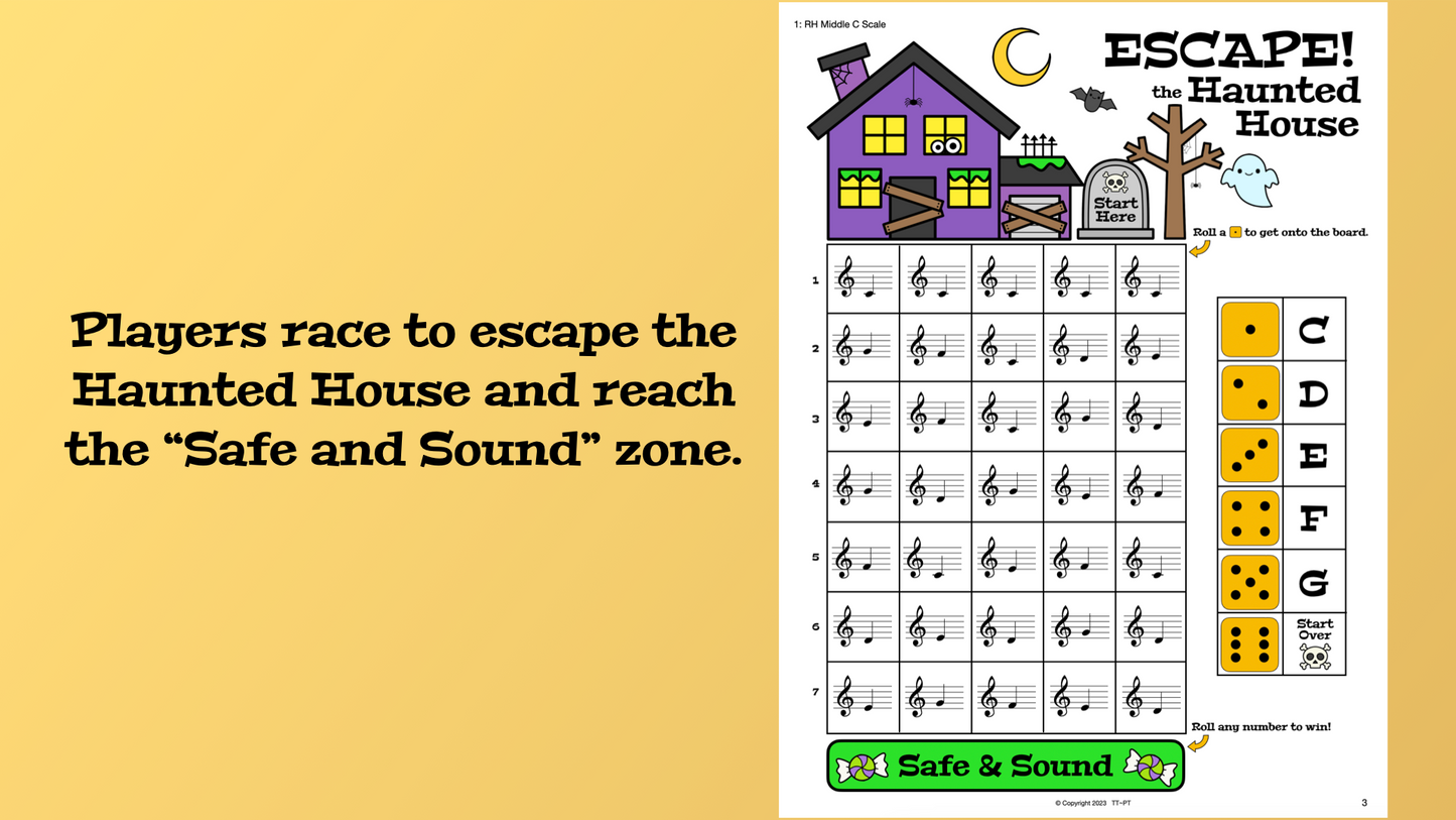 Escape the Haunted House - Halloween Note Dice Game