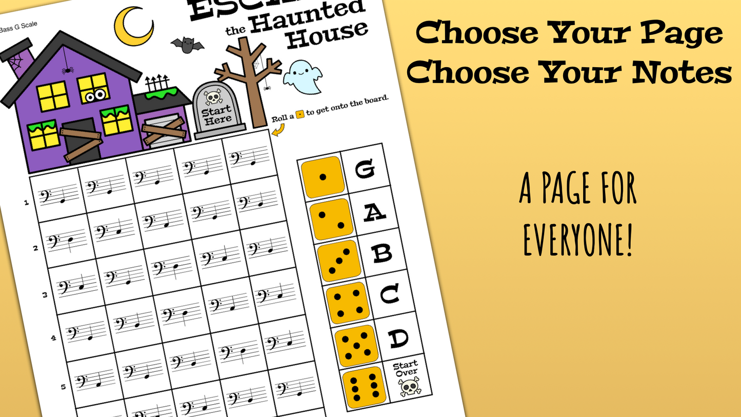 Escape the Haunted House - Halloween Note Dice Game