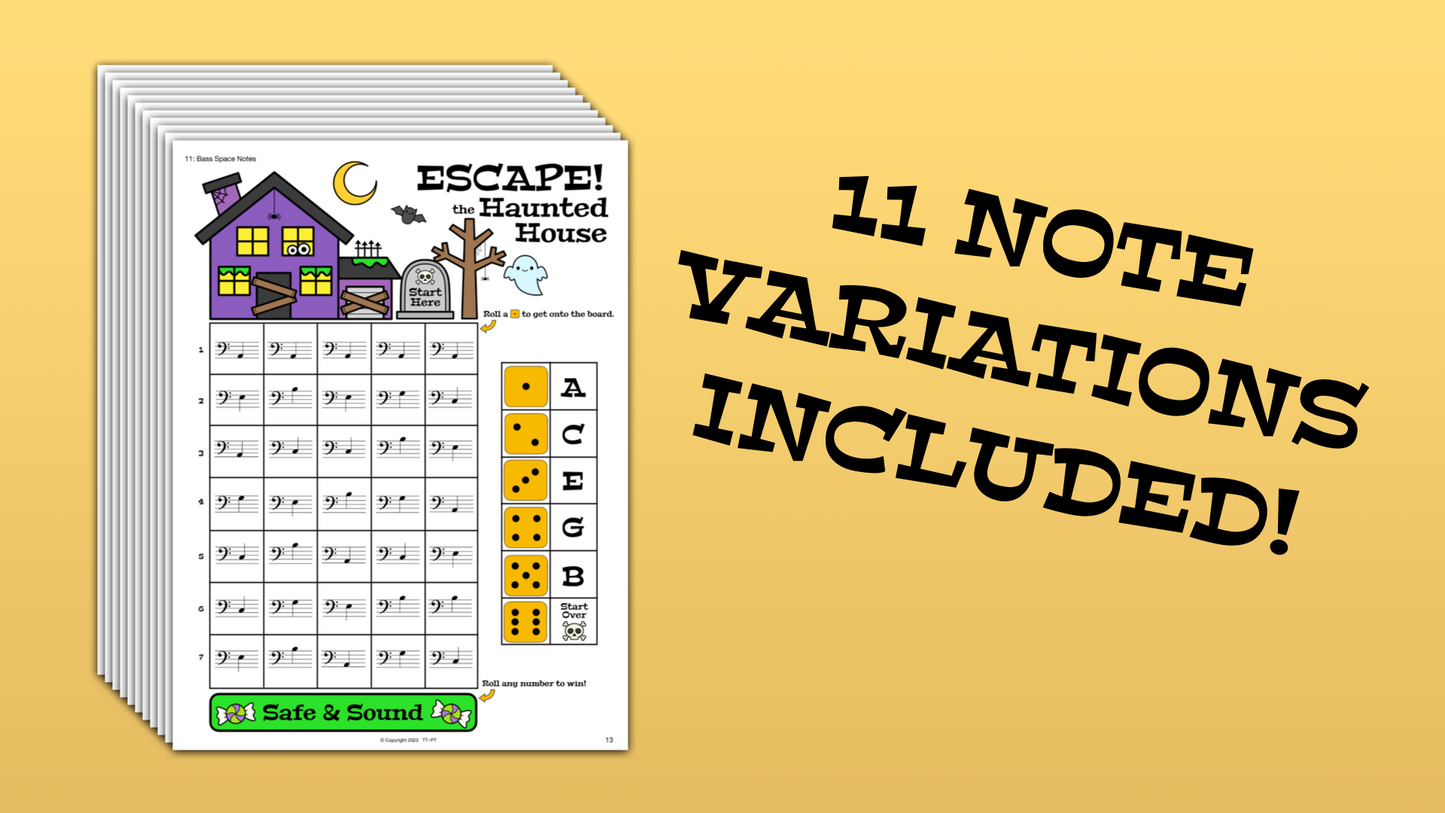 Escape the Haunted House - Halloween Note Dice Game