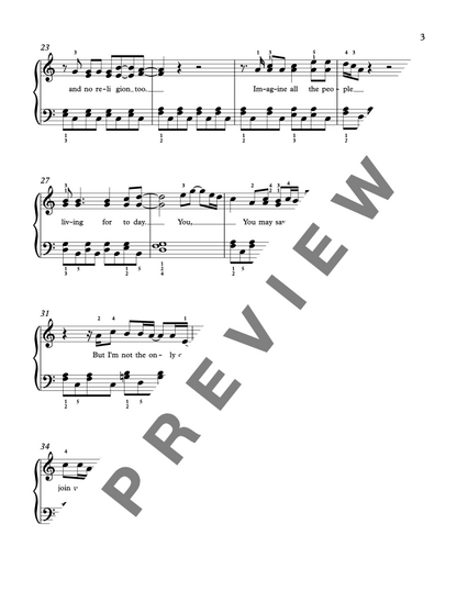 Imagine [Early Intermediate] by John Lennon - Piano Sheet Music Demo