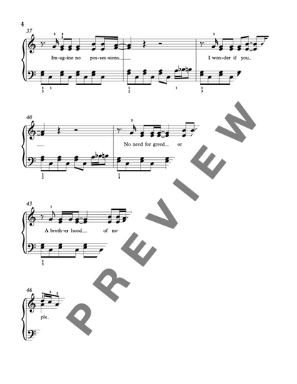 Imagine [Early Intermediate] by John Lennon - Piano Sheet Music Demo